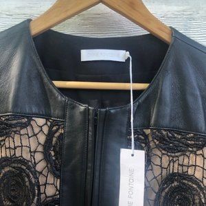Anne Fontaine Black Lambskin Jacket